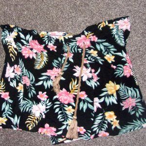 womens size extra large   lounge shorts  floral black stretch soft